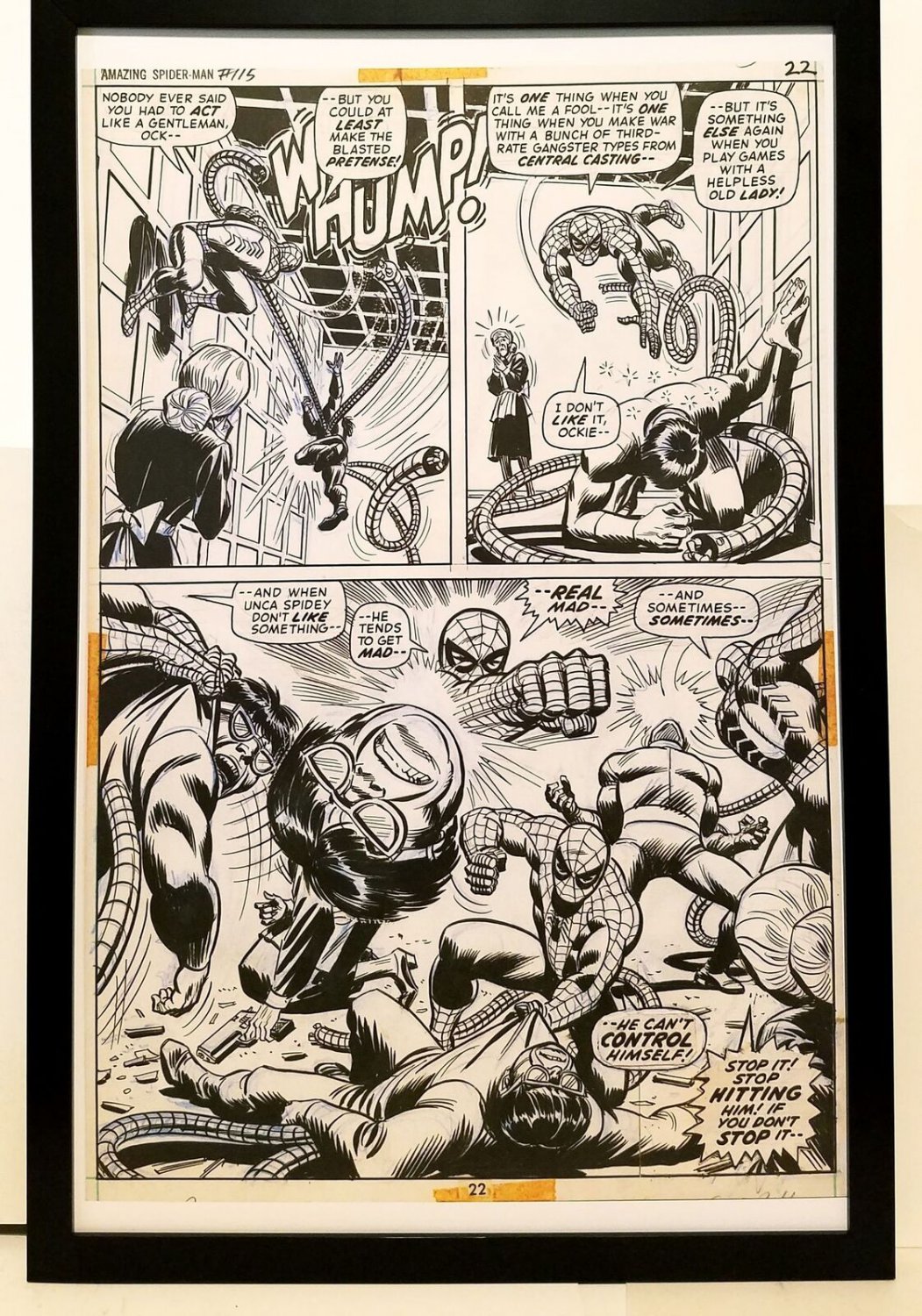 Amazing Spider-Man #115 pg. 22 John Romita 11x17 FRAMED Original Art Poster Marv