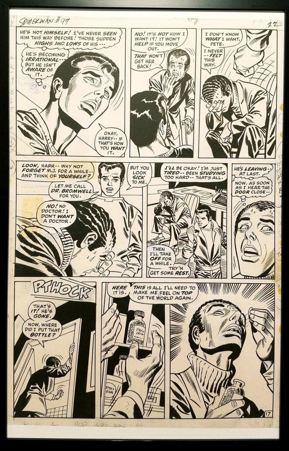 Amazing Spider-Man #97 pg. 17 Gil Kane 11x17 FRAMED Original Art Poster Marvel C