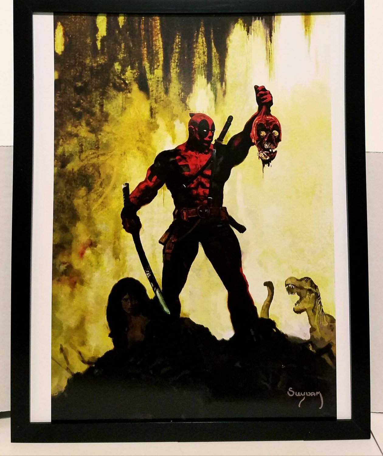 Deadpool Zombie by Arthur Suydam 11x14 FRAMED Marvel Comics Art Print Poster