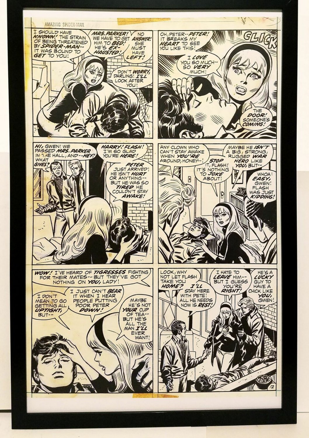 Amazing Spider-Man #110 pg. 12 John Romita 11x17 FRAMED Original Art Print Marve