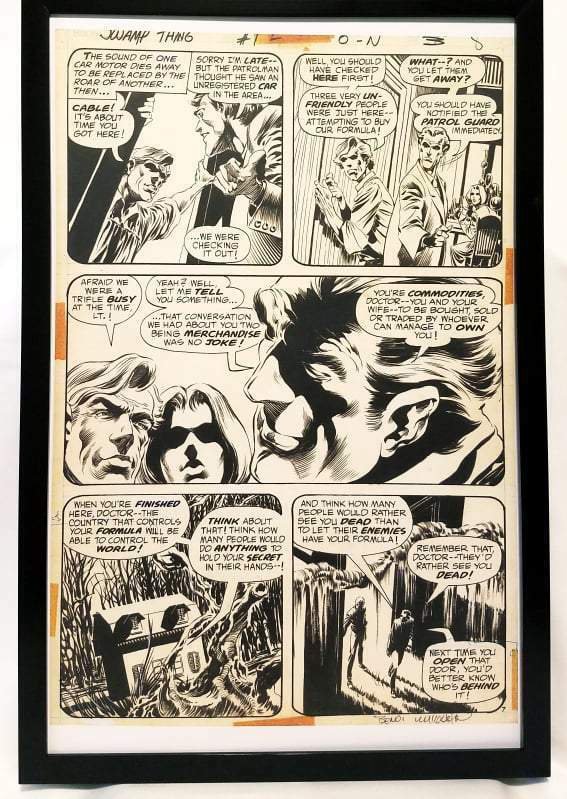 Swamp Thing #1 pg. 7 by Bernie Wrightson 11x17 FRAMED Original Art Poster DC Com