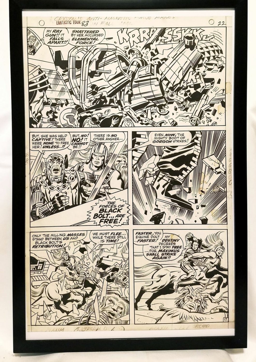 Fantastic Four #83 pg. 17 by Jack Kirby 11x17 FRAMED Original Art Poster Marvel