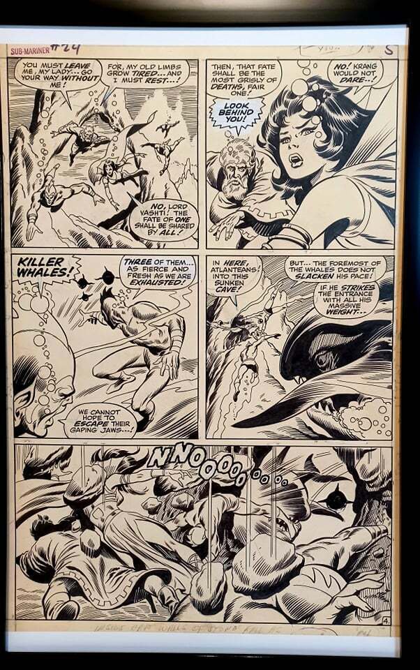 Sub-Mariner #24 pg. 4 by John Buscema 11x17 FRAMED Original Art Print Marvel Com
