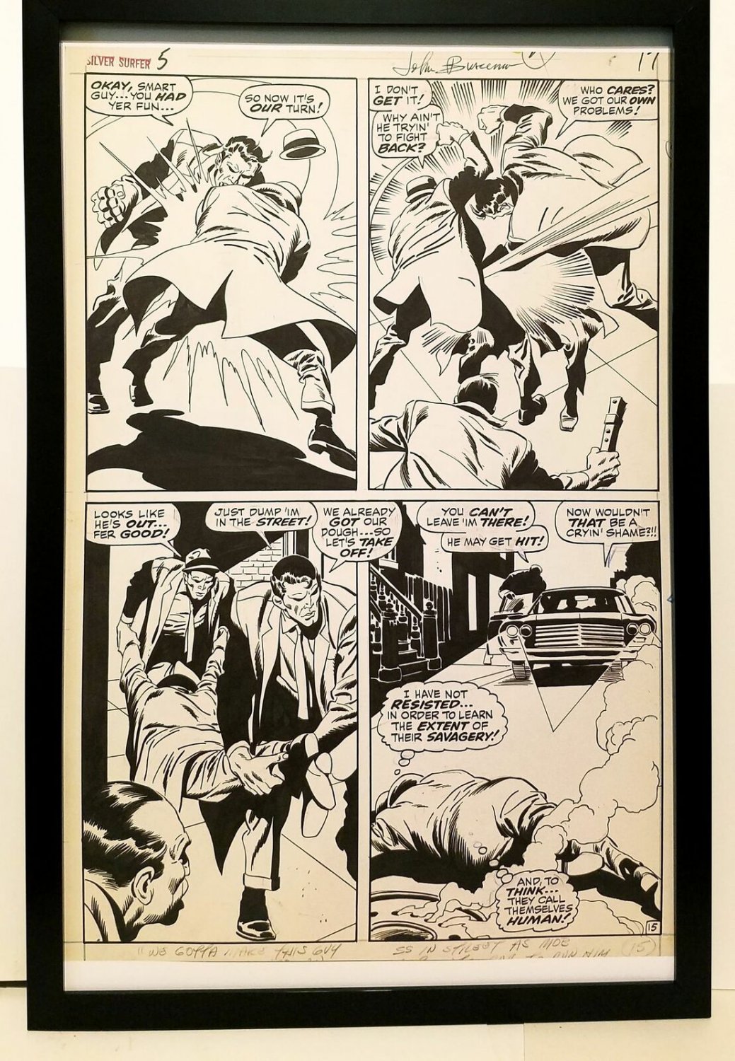 Silver Surfer #5 pg. 15 by John & Sal Buscema 11x17 FRAMED Original Art Print Ma