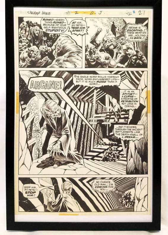 Swamp Thing #2 pg. 22 by Bernie Wrightson 11x17 FRAMED Original Art Poster DC Co
