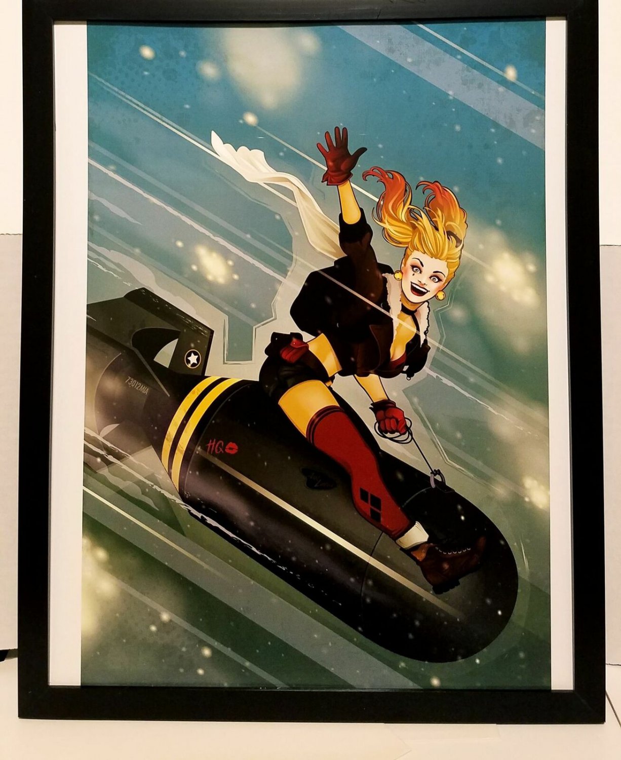Harley Quinn Bombshells by Ant Lucia 11x14 FRAMED DC Comics Art Print