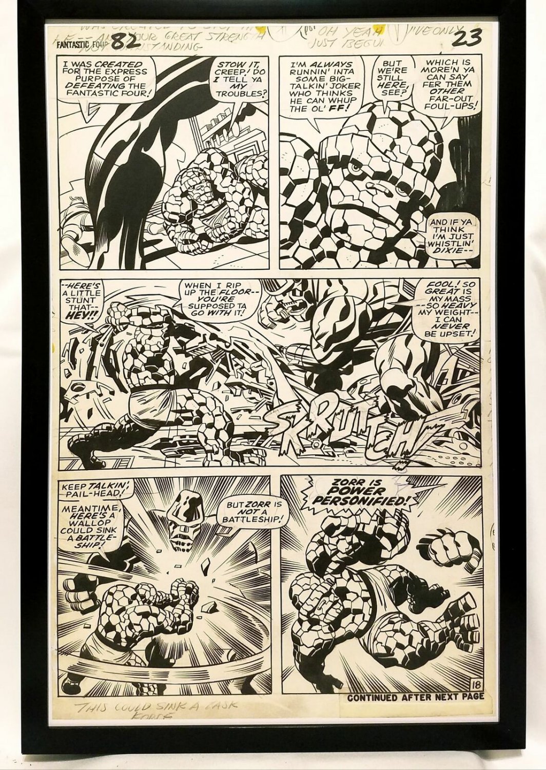 Fantastic Four #82 pg. 18 by Jack Kirby 11x17 FRAMED Original Art Poster Marvel