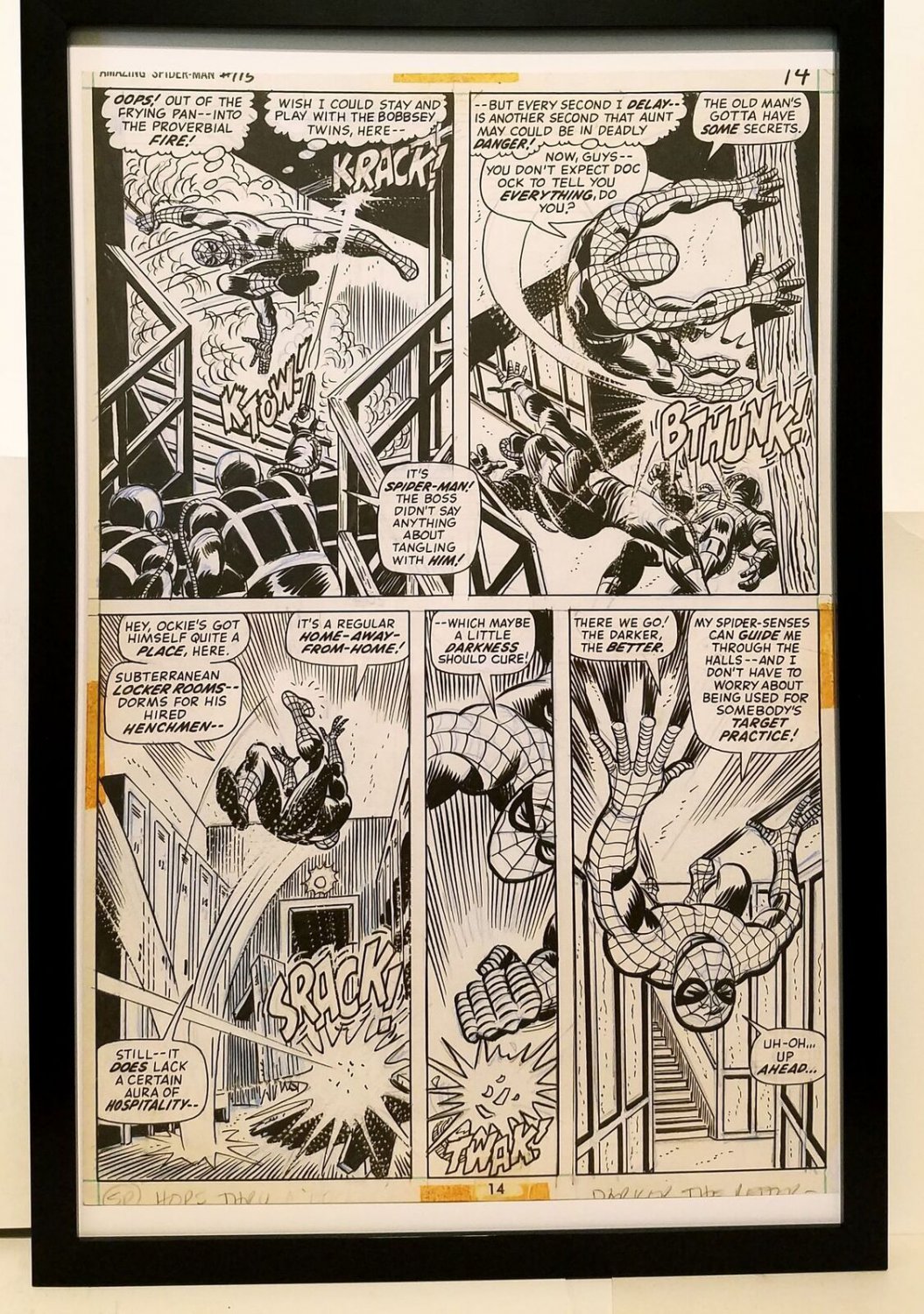 Amazing Spider-Man #115 pg. 14 John Romita 11x17 FRAMED Original Art Poster Marv