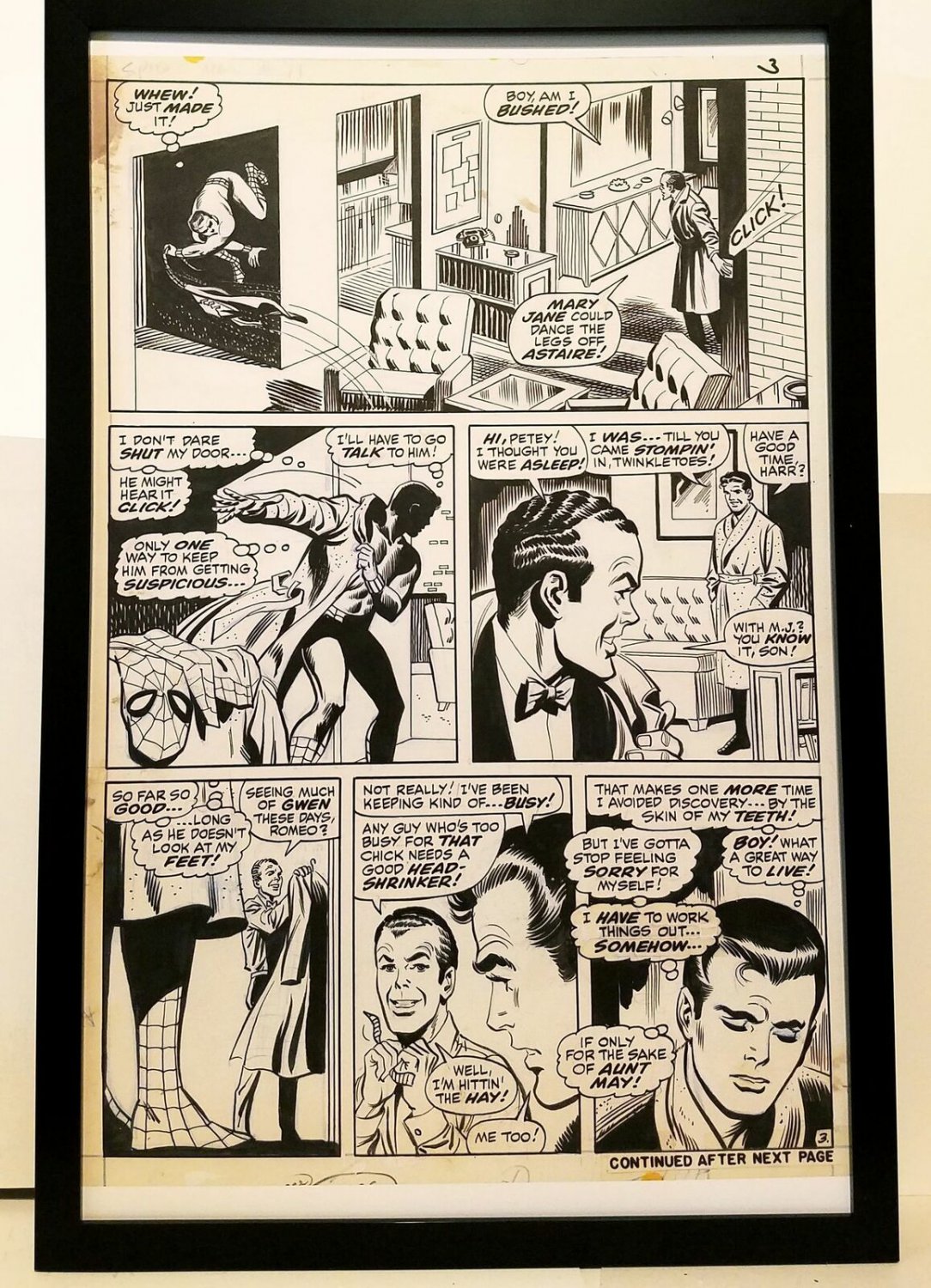 Amazing Spider-Man #71 pg. 3 John Romita 11x17 FRAMED Original Art Print Marvel