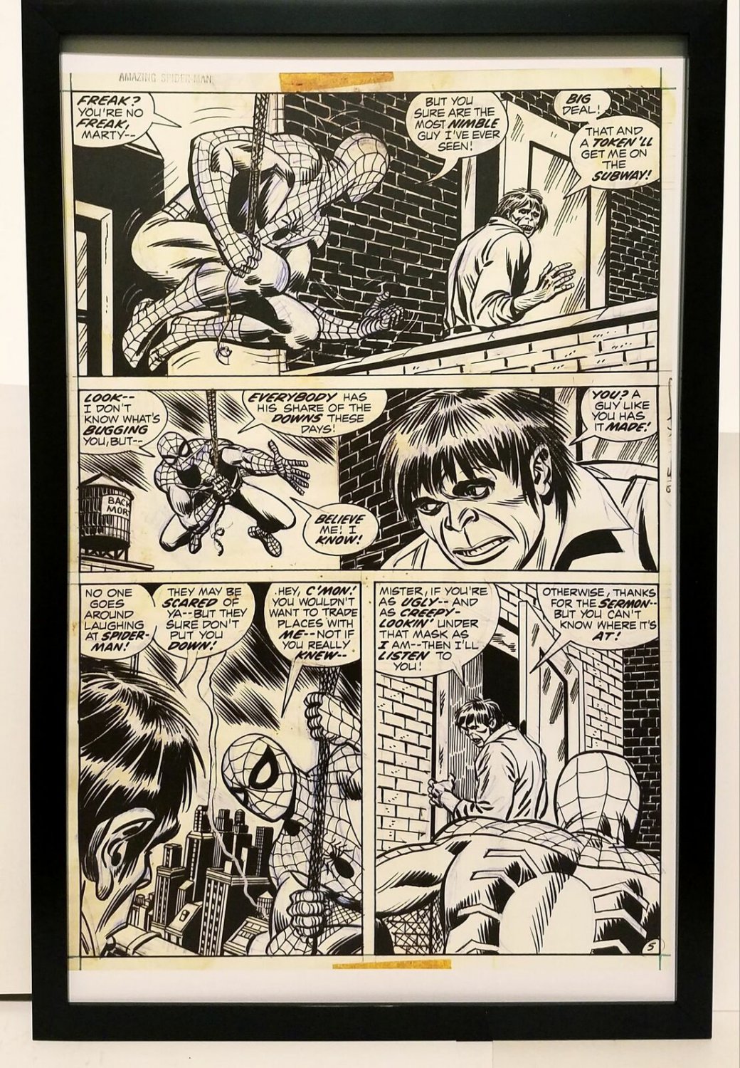 Amazing Spider-Man #110 pg. 5 John Romita 11x17 FRAMED Original Art Print Marvel