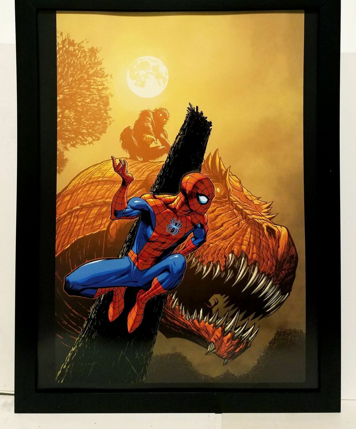 Spider-Man & Devil Dinosaur by Ed McGuinness 9x12 FRAMED Art Print Marvel Comics