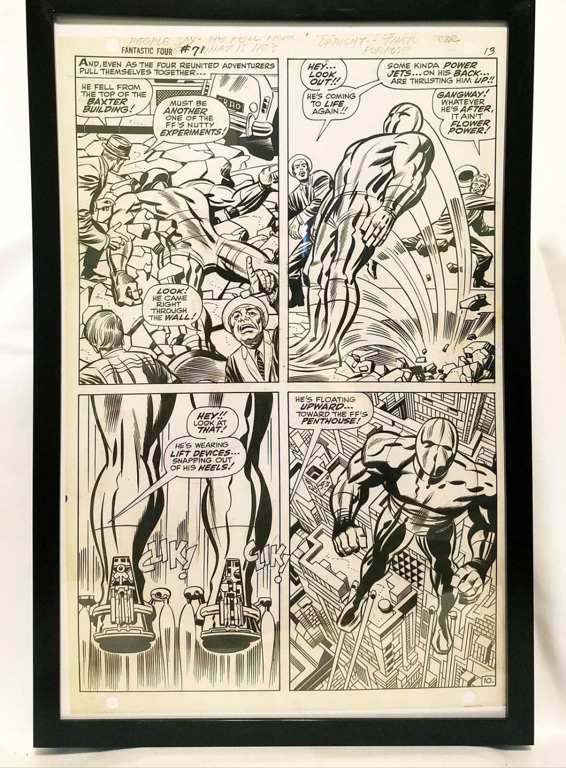 Fantastic Four #71 pg. 10 by Jack Kirby 11x17 FRAMED Original Art Poster Marvel