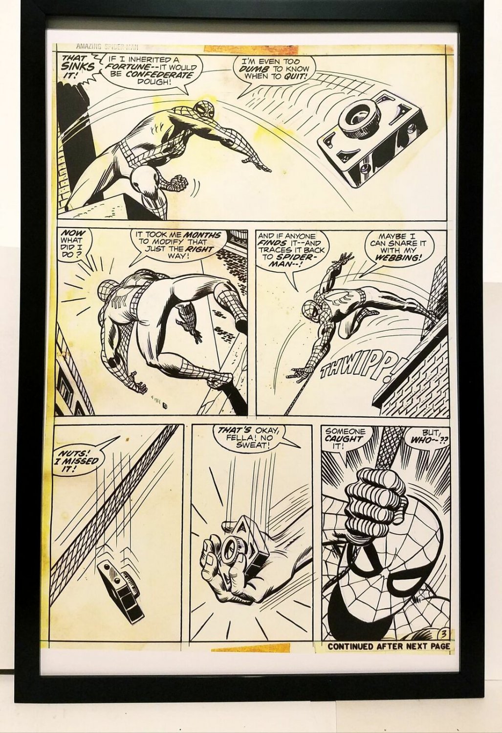 Amazing Spider-Man #110 pg. 3 John Romita 11x17 FRAMED Original Art Print Marvel