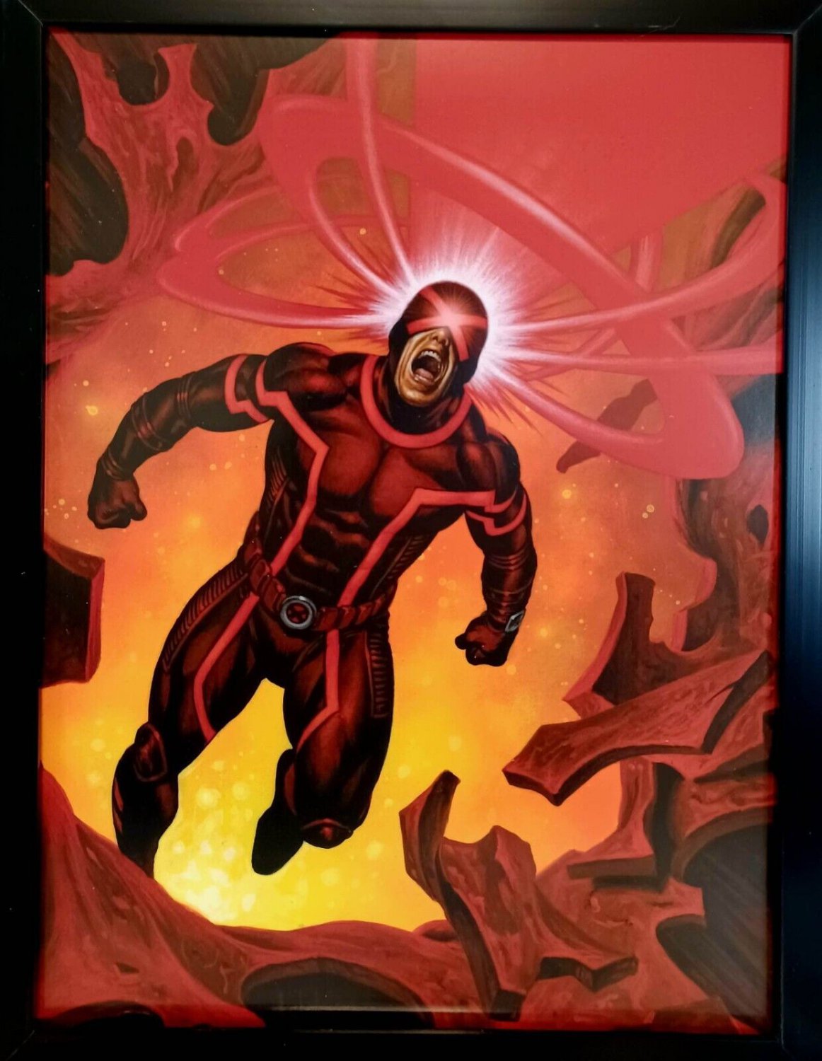 Cyclops Marvel Masterpieces by Joe Jusko 9x12 FRAMED Marvel Comics Art Print