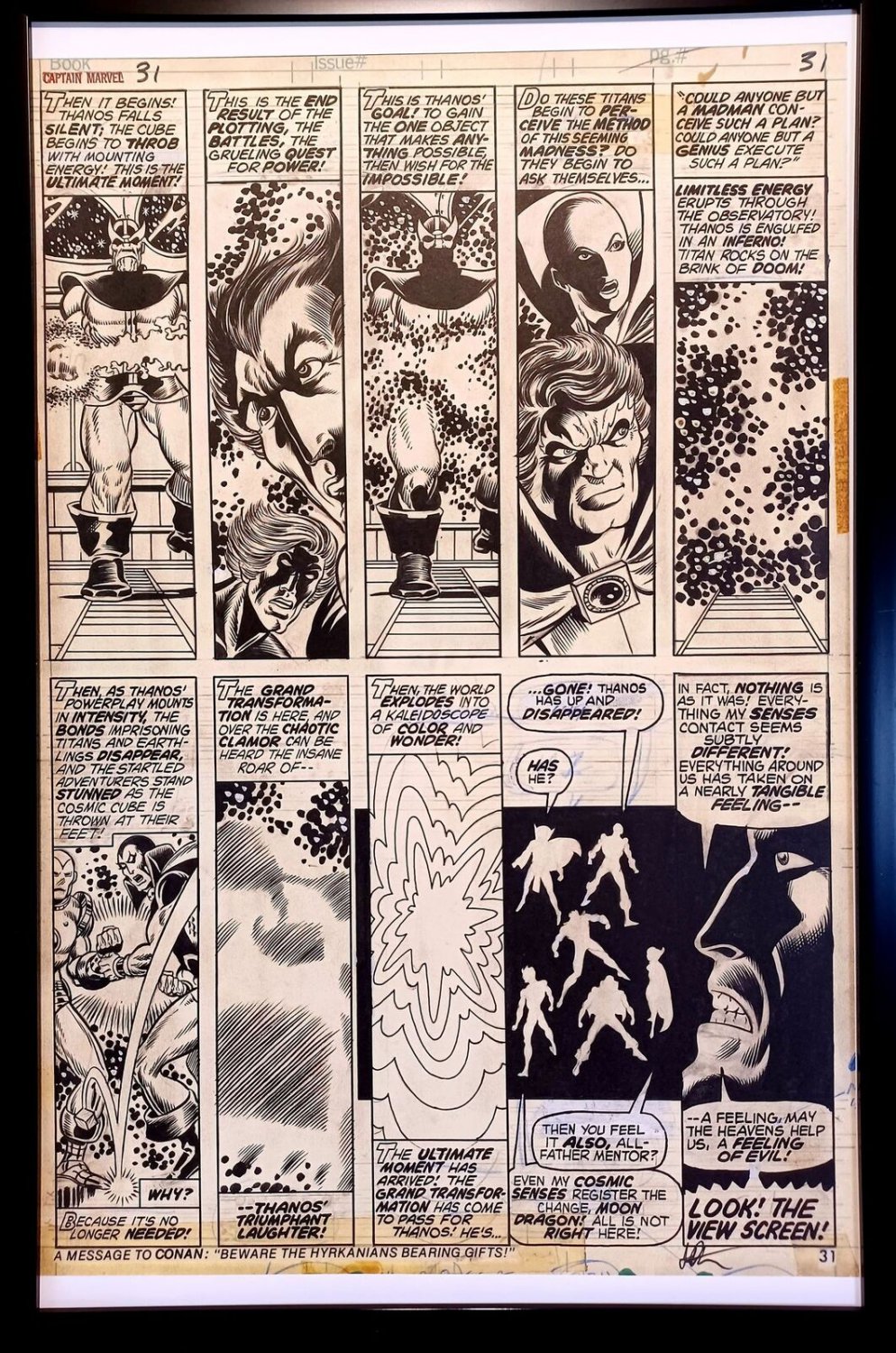 Captain Marvel #31 pg. 31 by Jim Starlin 11x17 FRAMED Original Art Print Comic P