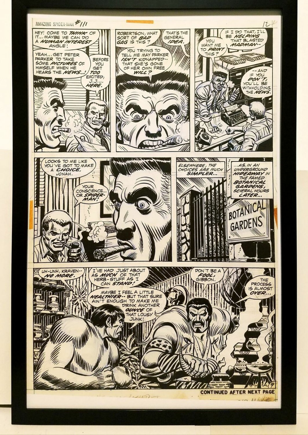 Amazing Spider-Man #111 pg. 9 John Romita 11x17 FRAMED Original Art Print Marvel