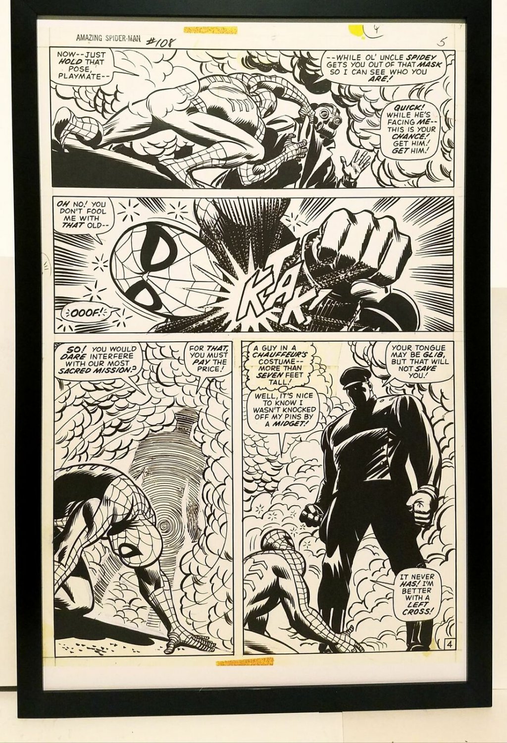 Amazing Spider-Man #108 pg. 4 John Romita 11x17 FRAMED Original Art Print Marvel