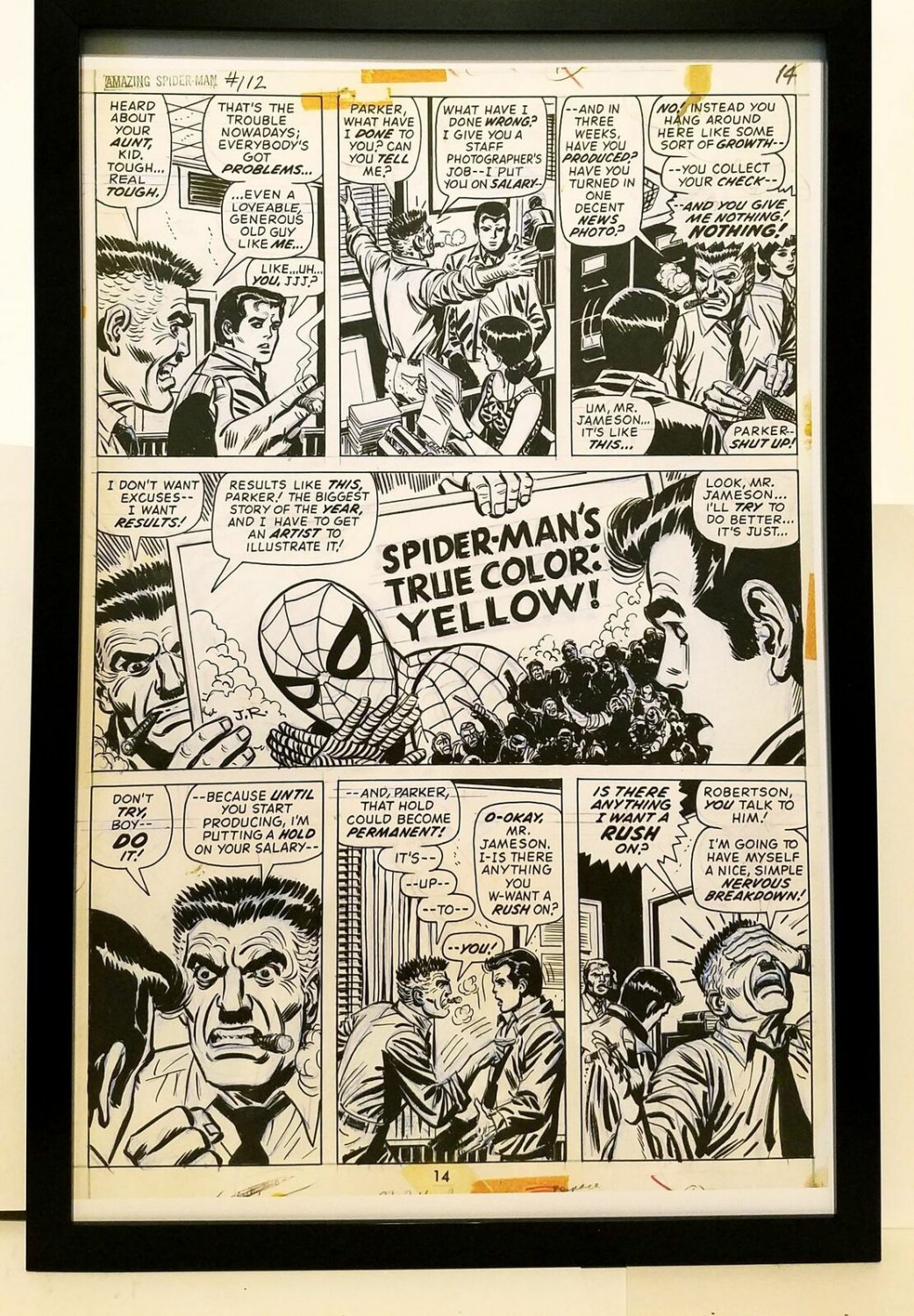 Amazing Spider-Man #112 pg. 14 John Romita 11x17 FRAMED Original Art Print Marve