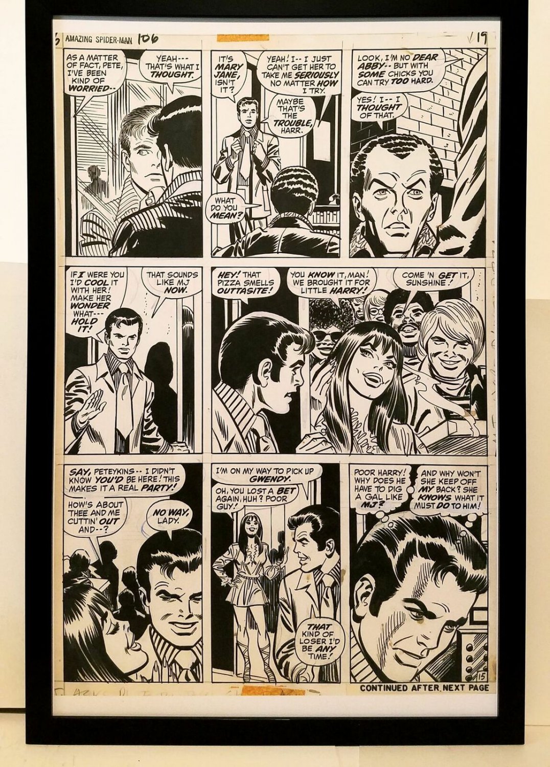 Amazing Spider-Man #106 pg. 15 John Romita 11x17 FRAMED Original Art Print Marve