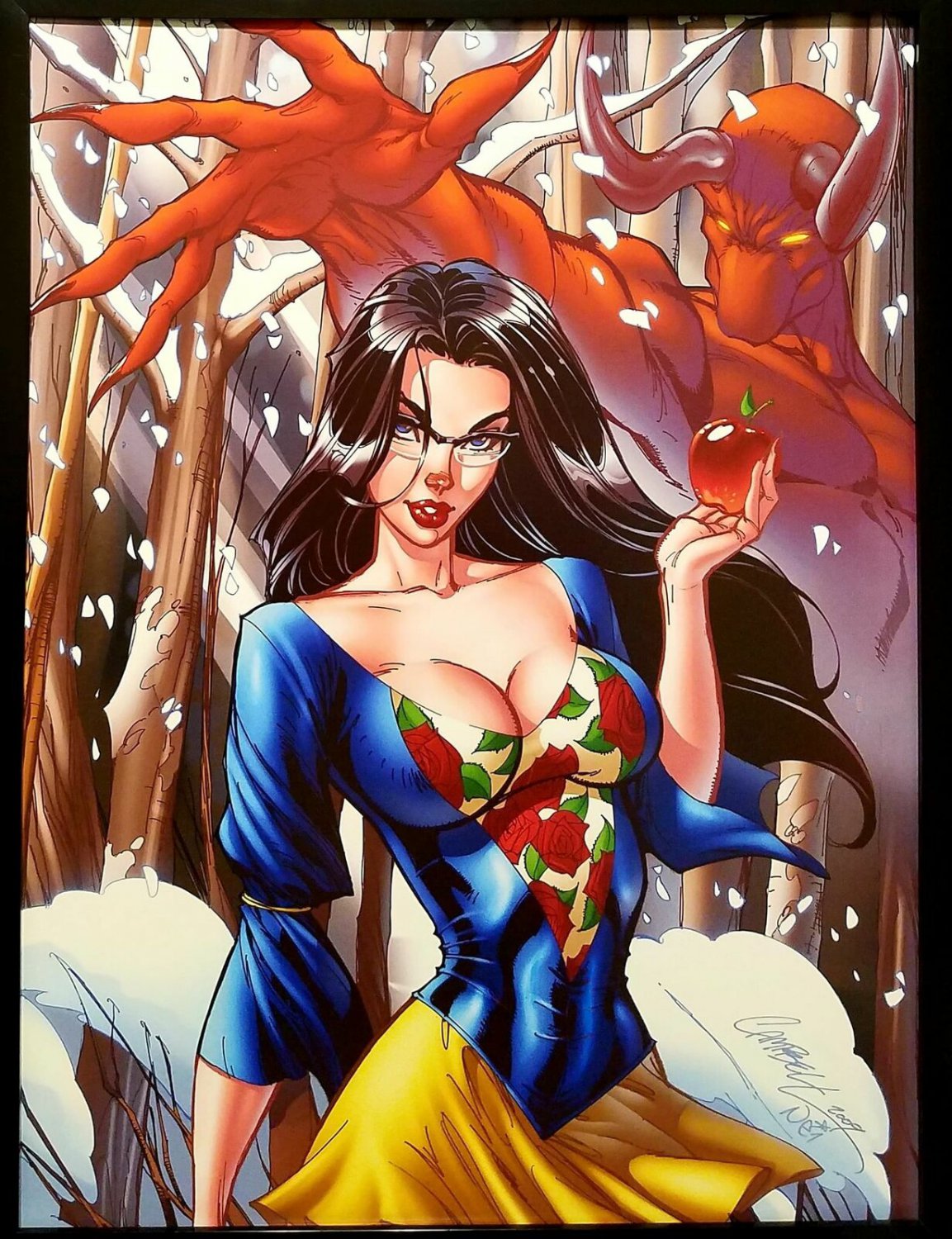 Snow White by J. Scott Cambell 12x16 FRAMED Art Print Zenescope Comics