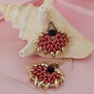 Unique Semi Circle Magatama and Super Duo Earrings