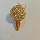 Gold Filigree 16mm Ball Earrings with Crystal Drop