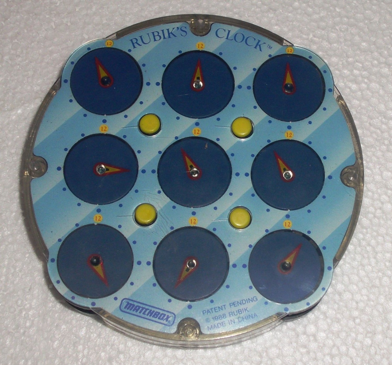 Vintage RUBIK'S Clock Puzzle 1988 Matchbox Toys