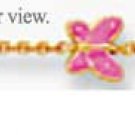 14kt Gold Anklet Titled - Pink Butterfly