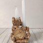 Gold Plated Steampunk Candle Holder - Large Handmade Metal Candleholder for Home D&Atilde;&copy;cor