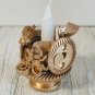 Vintage Steampunk Candle Holder - Handcrafted Metal with Gold Accents