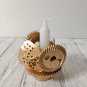 Vintage Steampunk Candle Holder - Handcrafted Metal with Gold Accents