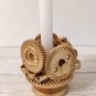 Vintage Steampunk Candle Holder - Antique Brass Finish Metal Candlestick Holder for Home Decor
