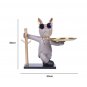 French Bulldog Figurine with Storage - Resin Sculpture Dog Statue with Tray for Coins, Keys