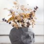 Artistic Concrete Skull Vase: Unique Home Decor Accent for Modern Interiors