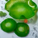 Lively Lime Epoxy Resin Fruit Bowl and Stand Ensemble - Vibrant Home Decor and Storage Solution