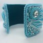 Handmade Shibori Indigo Dyed Ribbon Bracelet - Blue Tie Dye Accessory