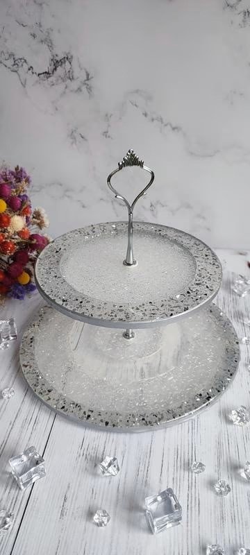 Crystal-Effect  Two-Tier Fruit Bowl: Elevate Your Display with Elegance