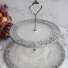 Crystal-Effect  Two-Tier Fruit Bowl: Elevate Your Display with Elegance