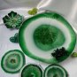 Exquisite Malachite Epoxy Tableware Set: A Fusion of Nature and Elegance
