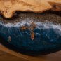 Oceanic Elegance: Loft Clock with Metal Frame, Wood, and Resin