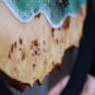 Rustic Loft Wood and Epoxy Wall Clock - Handcrafted Artisan Timepiece
