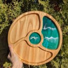 Handcrafted Wood and Resin Menagerie Serving Board: Unique and Eco-Friendly Kitchen Decor