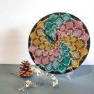 Artisan Dot-Painted Wall/Desk Clock – Timeless Elegance for Your Home