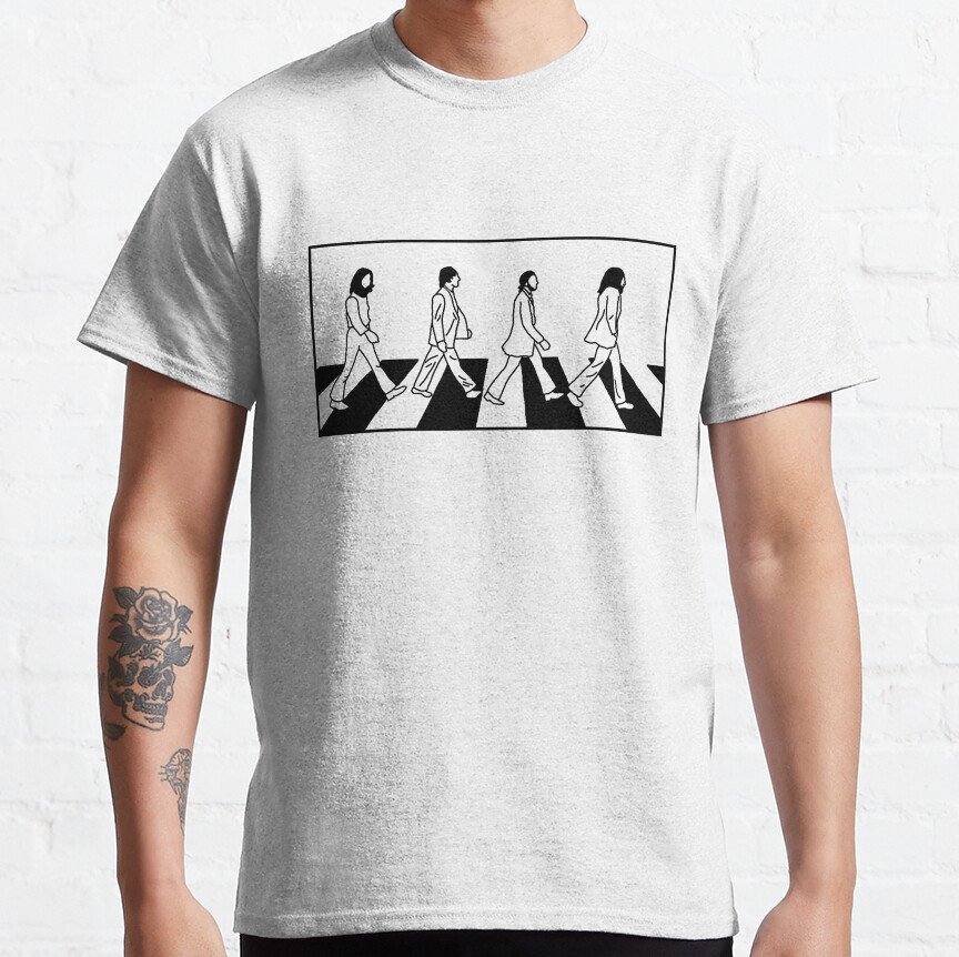 The Beatles - Abbey Road (White Background) Classic T-Shirt Sweatshirt Hoodie For Men Women