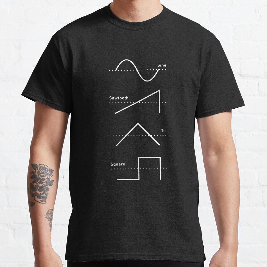 Synthesizer Nerd Audio Waveforms Classic T-Shirt Sweatshirt Hoodie For Men Women