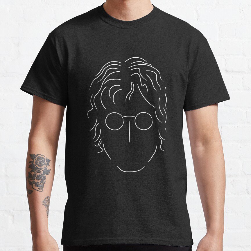Jonn Lennon Minimalist Black  Classic T-Shirt Sweatshirt Hoodie For Men Women