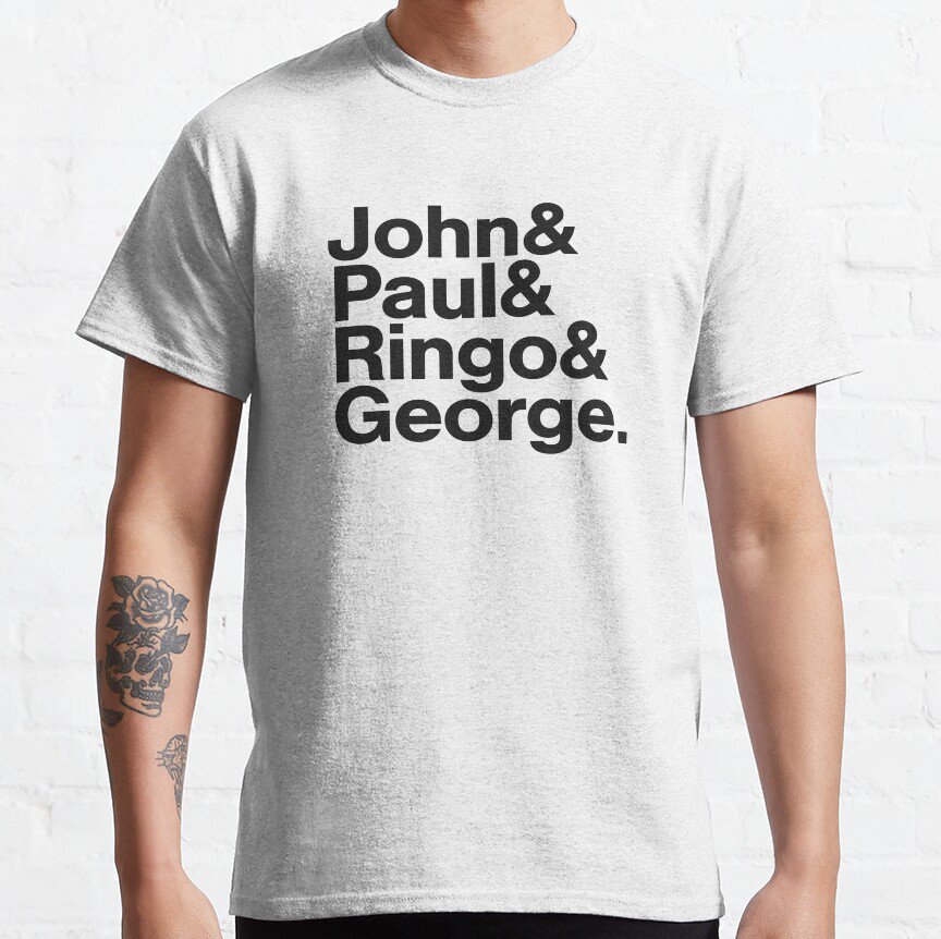 3styler T-Shirt Uomo John & Paul & Ringo & George. - I Grandi Nomi Della Musica Shirt Linea Classic 100 Cotone 185 Gr Mq Xl Bordeaux 123028077