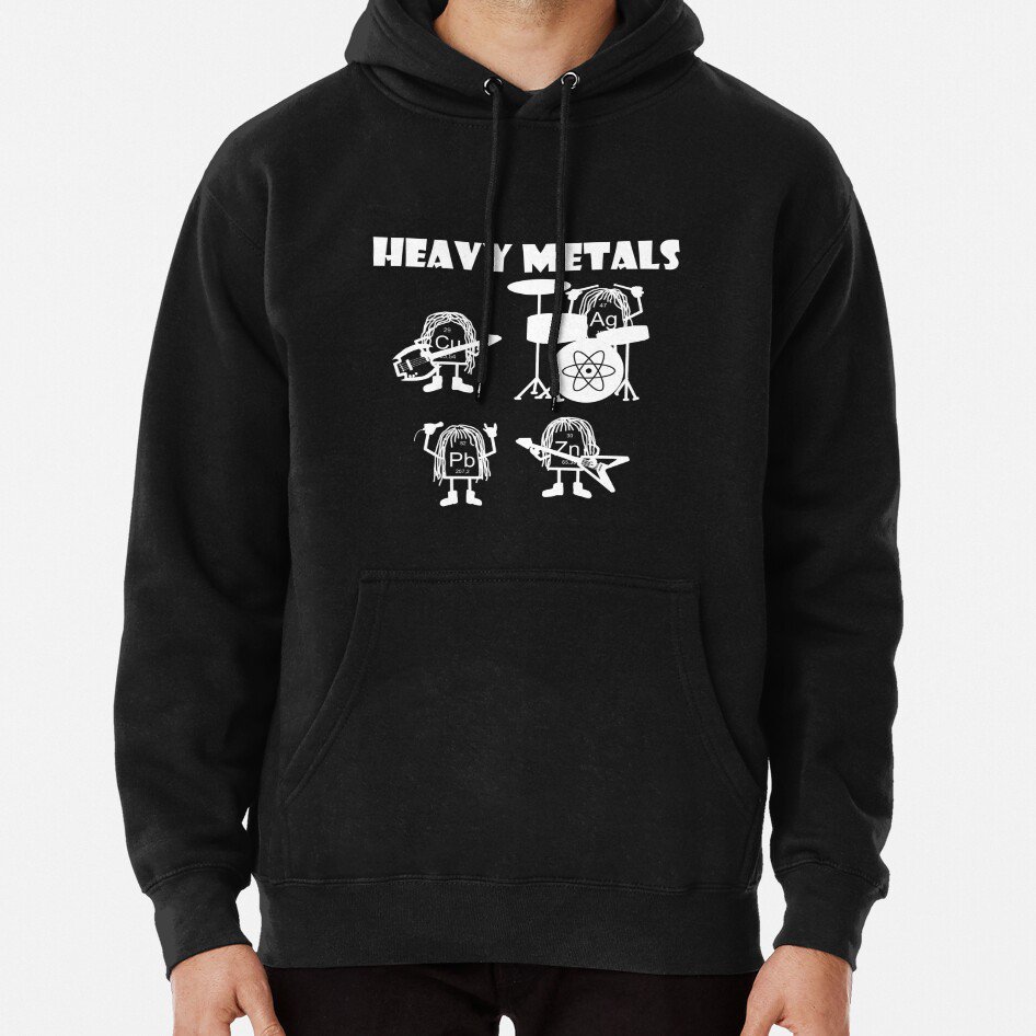 Heavy Metals Rock, Chemistry, Physics - Periodic Table Of Elements Classic Hoodie Sweatshirt Longsle