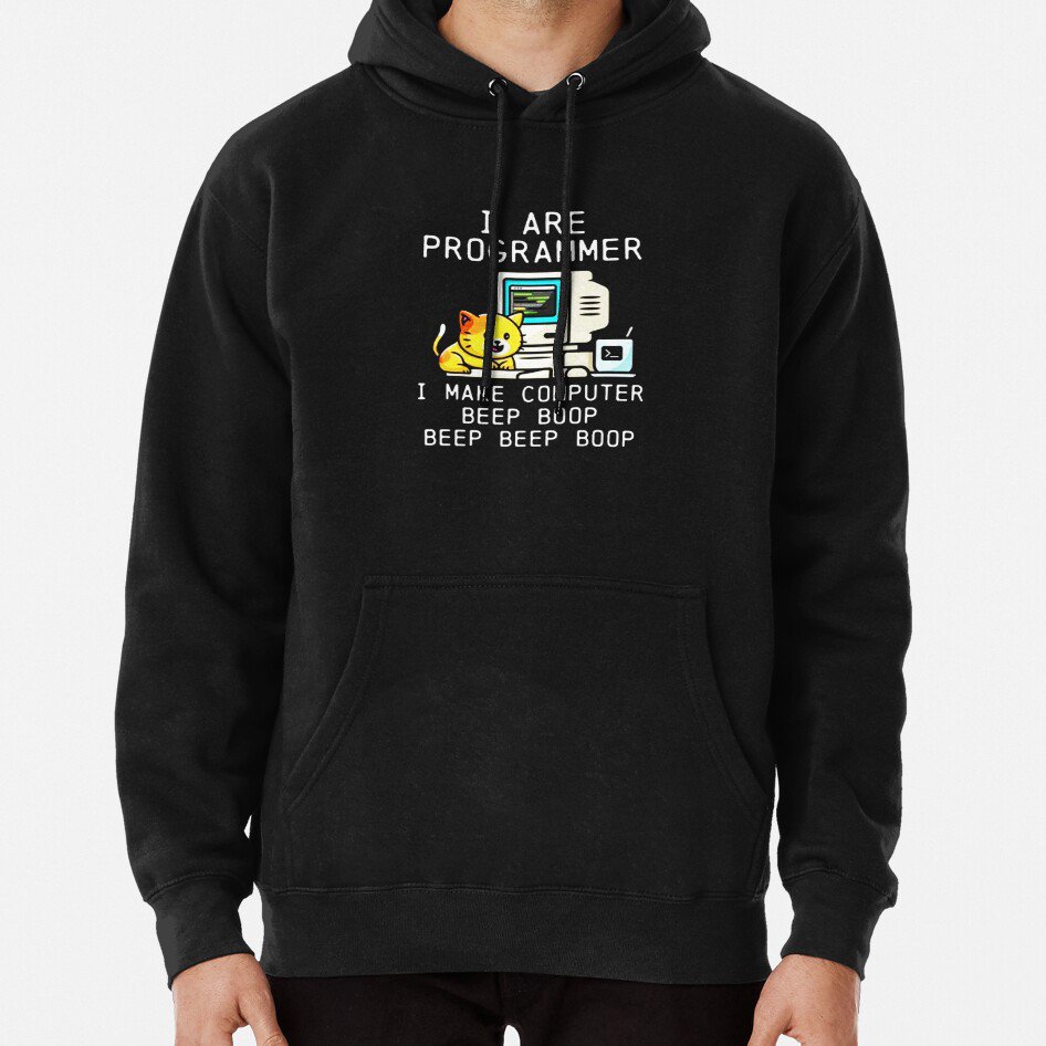 Programmer Cat Beep Boop Coding Classic Hoodie Sweatshirt Longsleeve T-Shirt