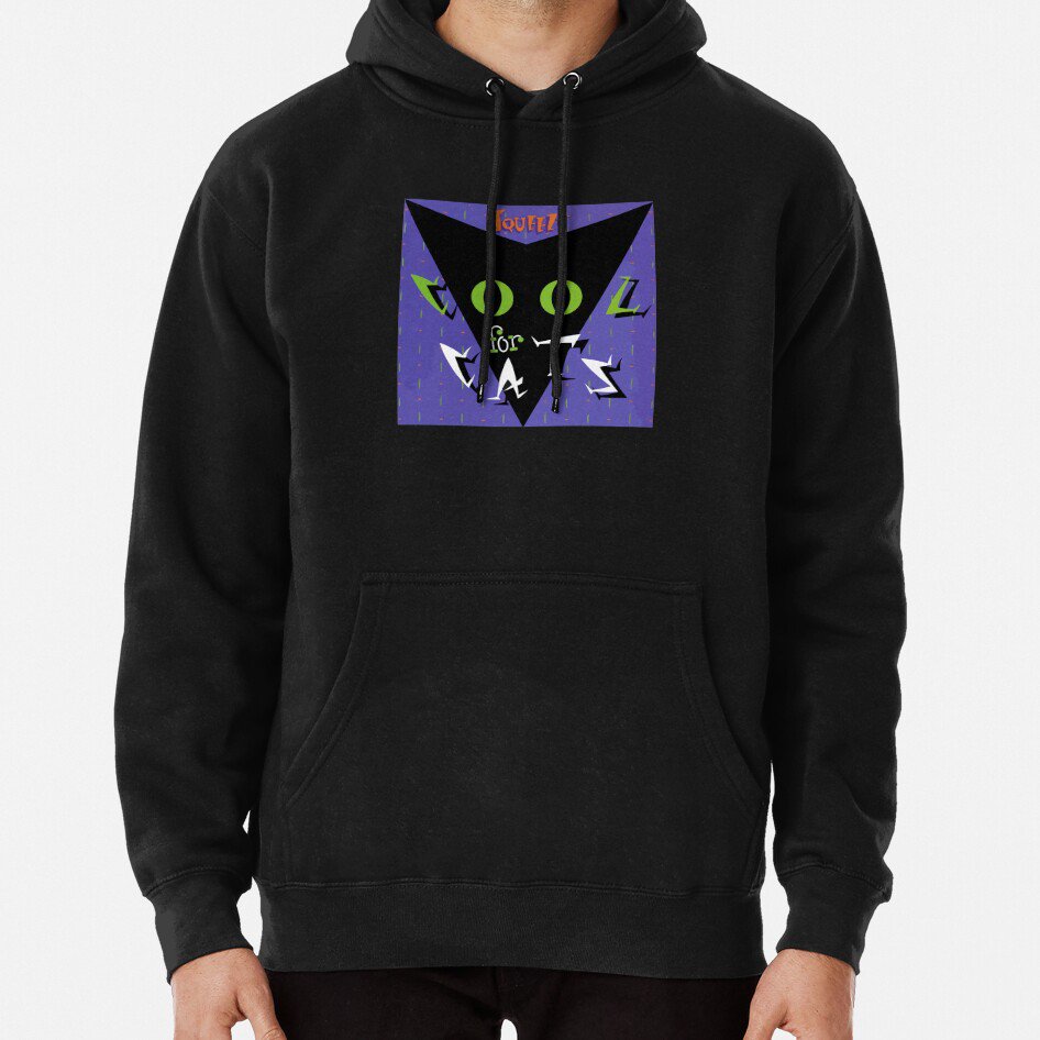 Squeeze Cool For Cats, Cool Cats Purple Green Classic Hoodie Sweatshirt Longsleeve T-Shirt
